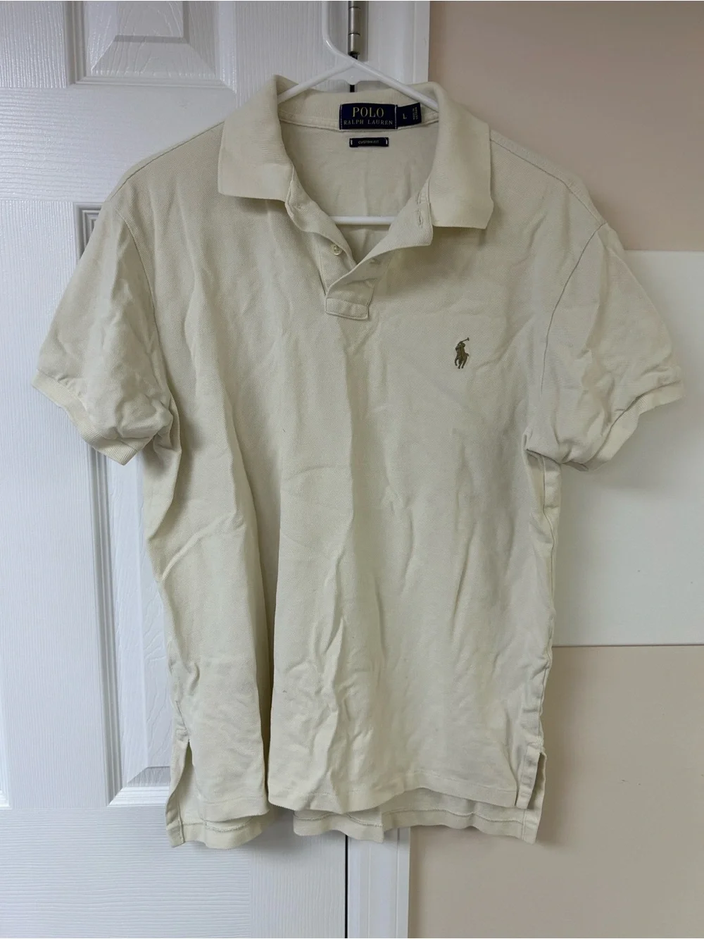 Vtg Polo Ralph Lauren Cream Men’s Polo Shirt